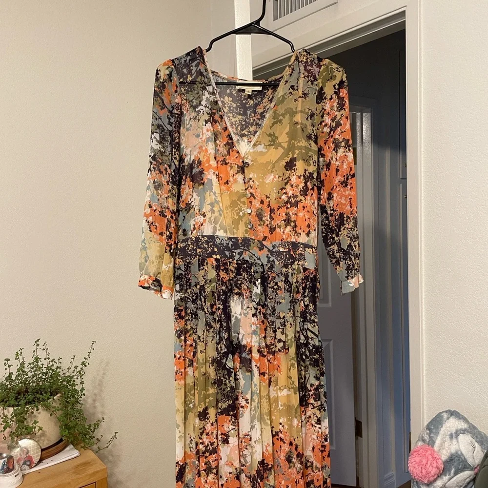 Moulinette Soeurs Multicolor Floral Long Sleeve Maxi Dress - Picture 1 of 5